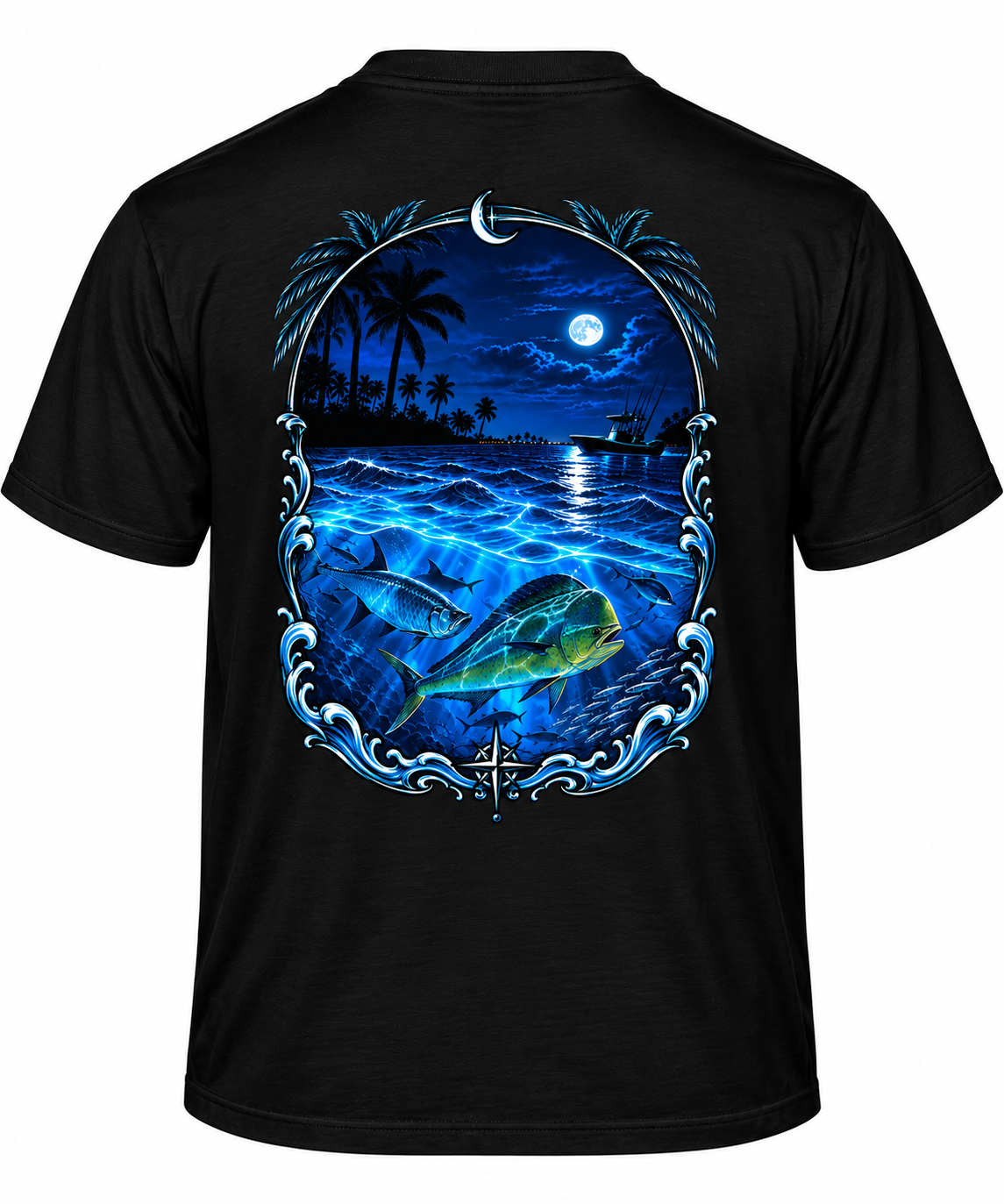 Midnight Mahi Fishing Graphic T-Shirt