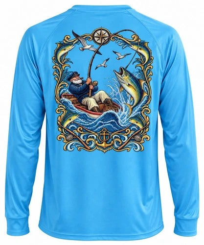 Offshore Sport Fishing Long Sleeve Shirt – Mahi & Marlin Ocean Graphic